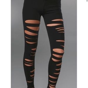 David Lerner ripped leggings small black